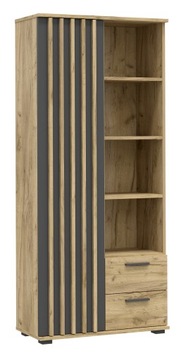Zestaw mebli młodzieżowych z lamelami MONTANA biurko komoda regały szafa