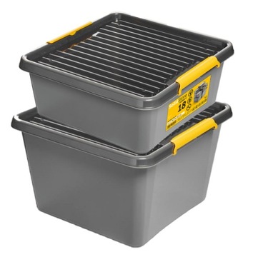 ZESTAW POJEMNIKÓW SOLID MOCNY 32L 18L POJEMNIK 2x