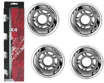 Komplet 4 przeźroczystych kółek Nils - 72 mm x 24 mm CLEAR kółko