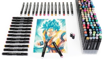 Набор из 80 двусторонних профессиональных спиртовых маркеров в практичной сумке