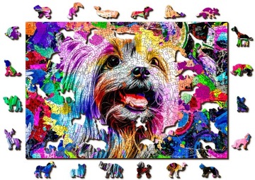 Puzzle Drewniane Pop Art Yorkshire Terrier 500 +5