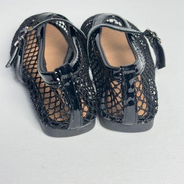 Балетки, сетка, лакированные полоски, 38 - 37