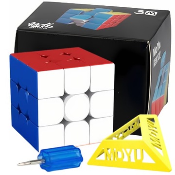 Kostka magnetyczna Rubic 3x3 szybka wyregulowana + podstawka prezent MOYU