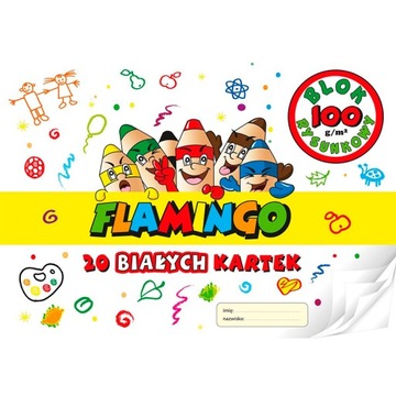 BLOK RYSUNKOWY BIAŁY A4 20 kartek kolorowa okładka