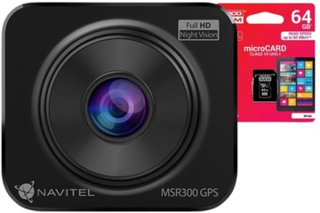 Wideorejestrator kamera samochodowa Navitel MSR300 GPS + karta 64GB