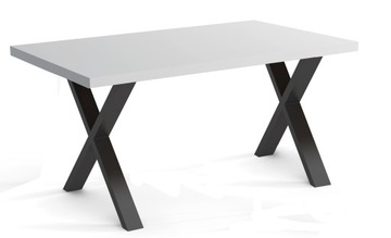 Stół LOFT BIAŁY LAMINAT Czarne Nogi Metal 90x160