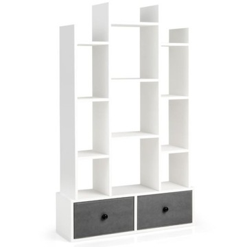 Regał Costway Scandi 80 cm x 132 cm x 24 cm biały, odcienie szarości/984