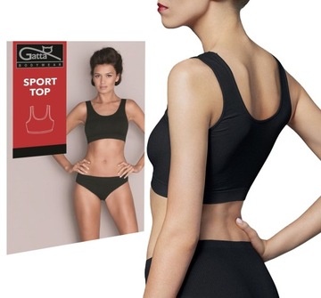 bezszwowy STANIK sportowy GATTA SPORT TOP XL black