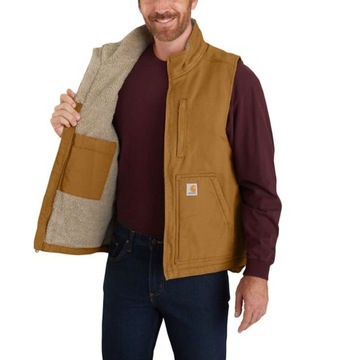 Коричневый жилет на подкладке из шерпы Carhartt