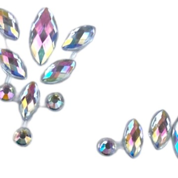 Маска для лица «Хэллоуин» с кристаллами «Серебряный ЧЕРЕП»