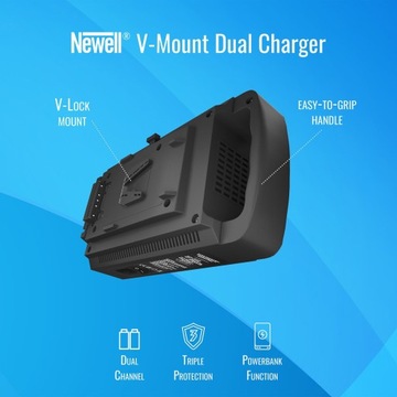 Двухканальное зарядное устройство Newell для аккумуляторов V-Mount.