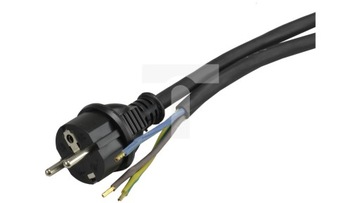 Przewód z wtyczką gumowy 3x2,5mm 3m czarny