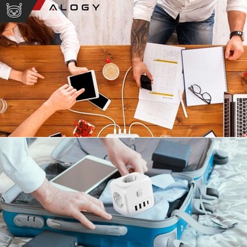 СЕТЕВОЙ РАСПРЕДЕЛИТЕЛЬ НА 3 РОЗЕТКИ USB-ПОРТ РАЗДЕЛИТЕЛЬ USB C CUBBER