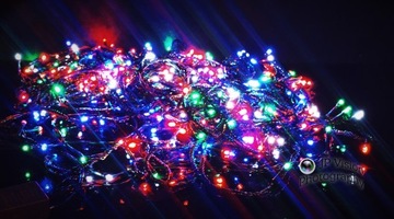 LAMPKI CHOINKOWE 100 LED MULTIKOLOR + BIAŁY FLASH