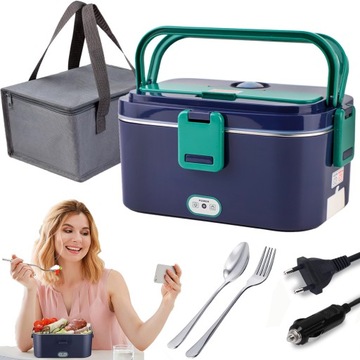 ELEKTRYCZNY LUNCH BOX PODGRZEWACZ DO JEDZENIA 220V/12V/24V 1800ML+ TORBA