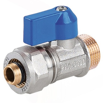 PERFEXIM ZAWÓR KULOWY KUREK MINI Z DŁAWIKIEM ZE ZŁĄCZKĄ PEX 16x2 DN15 1/2