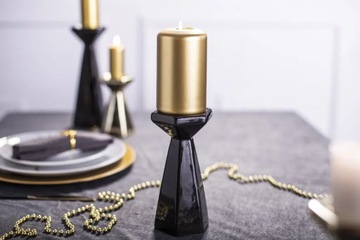 Черные подсвечники для одной свечи и дизайн ролика Altom Set 2 ПК