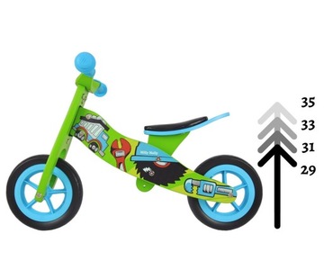 ДЕРЕВЯННЫЙ БАЛАНС/трехколесный велосипед 18м зеленый