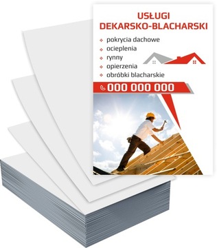 Ulotki A4 reklamowe firmowe USŁUGI DEKARSKIE GOTOWY PROJEKT GRATIS 100 szt