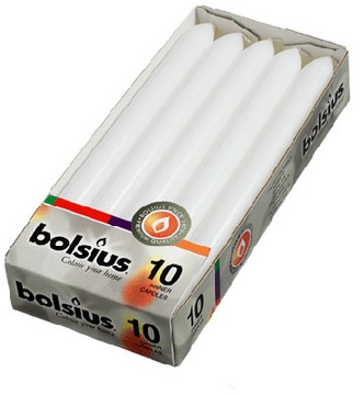 Bolsius Świeca TORPEDA 170/20 BIAŁA - 10 sztuk