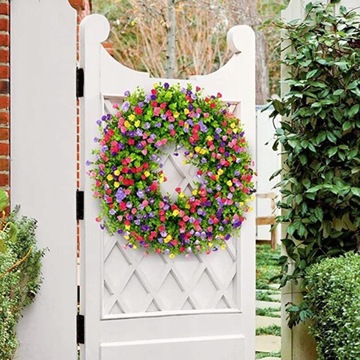 Весенняя входная дверь 20 дюймов фиолетово-желтая