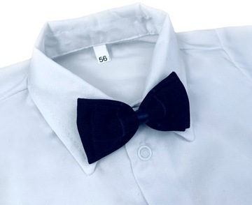 РУБАШКА + ГАЛСТУК-БАБОЧКА формальная белая 86 см Крещение
