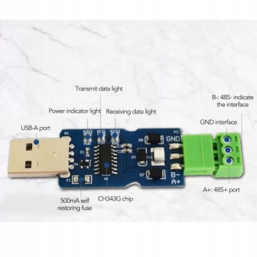 Преобразование USB в RS485 Промышленный адаптер Duplex CH343G C2