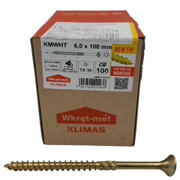 Wkręty ciesielskie łeb stożkowy 6x100 TORX 100 szt