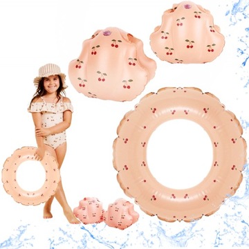DMUCHANE KOŁO DO WODY RĘKAWKI WIŚNIE ZESTAW DO KĄPIELI BASENU WIŚNIE CHERRY