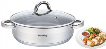 GARNEK płaski niski BRYTFANNA stalowy 4.5L 26cm