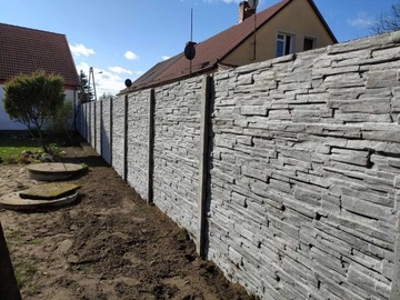 Бетонный забор, бетонные плиты, плиты для забора, H215см