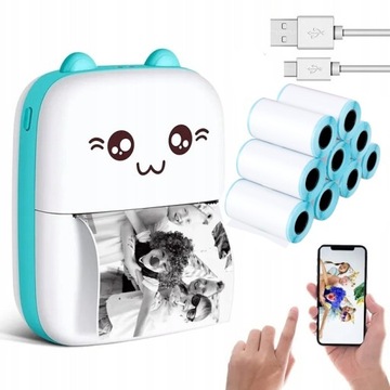DRUKUŚ DRUKARKA TERMICZNA MINI KOT + 600 NAKLEJEK