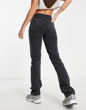 LUX Tall Proste jeansy w spranym czarnym kolorze W32L36
