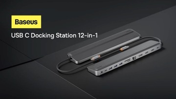 КОНВЕРТЕР-ХАБ 12 в 1 Baseus USB-C 2xHDMI/3xUSB/PD/DP/SD/TF/RJ45/Type-C/3,5 мм