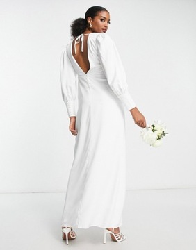 Y.A.S. Bridal Biała satynowa sukienka maxi M