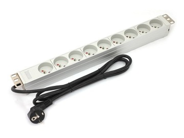 Listwa zasilająca PDU 19'' RACK 9xTyp E, 1.8m,,