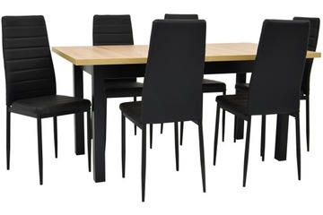 Zestaw do jadalni STÓŁ ROZKŁADANY i 6 krzeseł loft