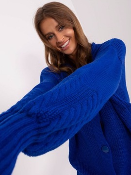 Niebieski ROZPINANY sweter 17P DEKOLT V one size