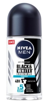 NIVEA ROLL-ON MEN 50ML INSVISIBLE BLACK&WHITE FRESH