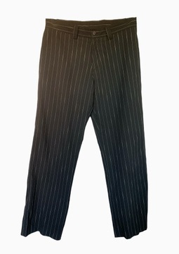 Zara Spodnie Garniturowe eleganckie męskie czarne w paski materiałowe 40 L