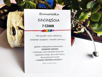 Bransoletka SZCZĘŚCIA CZAKRY 7 Czakr Czerwona Nitka Amulet Talizman 120