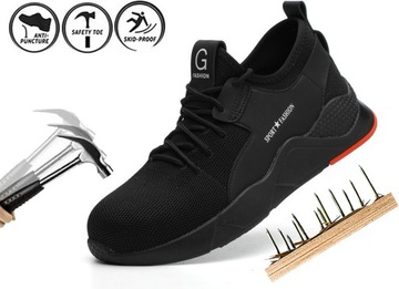 LEKKIE ODDYCHAJĄCE OCHRONNE ROBOCZE BUTY BHP SPORTOWE Z PODNOSKIEM--R.42