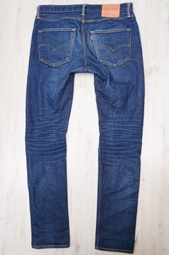 LEVIS 501 SKINNY JEANS spodnie męskie granatowe PREMIUM 32/34 pas 84