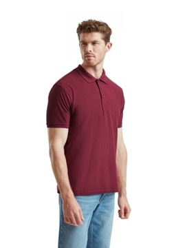 FRUIT OF THE LOOM PREMIUM Koszulka Polo Męska Bez Nadruku BORDOWA rozm: XL