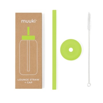 Трубочка для пляшок Muuki 720 мл Lounge Straw + Cap Electric Лайм