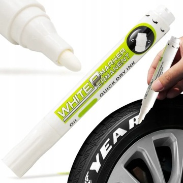 MARKER PISAK PERMANENTNY OKRĄGŁY WODOODPORNY BIAŁY