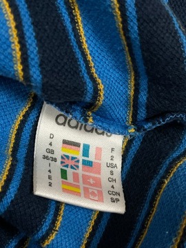 Adidas polo męskie w paski unikat logo klasyk S M