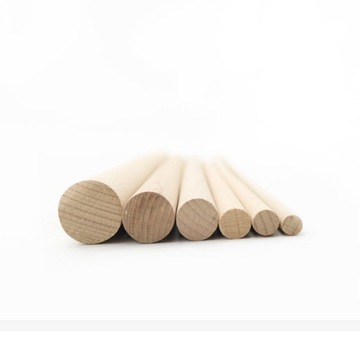 Kołek bukowy ryflowany 33 cm 14mm drążek drewniany