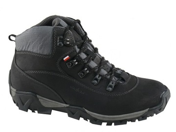 WOJAS 9600-91 trzewiki trekkingowe skórzane, czarne r. 39