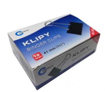 Klipsy klipy biurowe spinacze 41 mm 12 sztuk